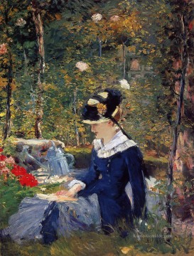 Junge Frau im Garten Eduard Manet Ölgemälde
